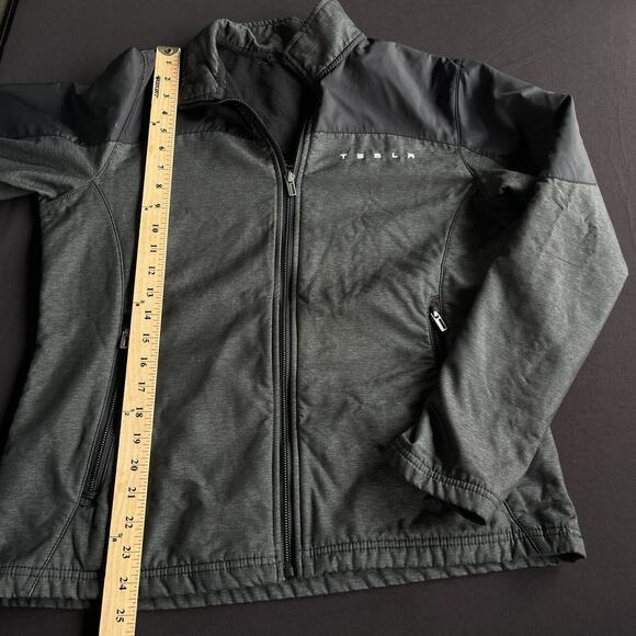 Tesla Womens Softshell Jacket Medium Full Zip Gray Embroidered Logo EV Car - Picture 8 of 9